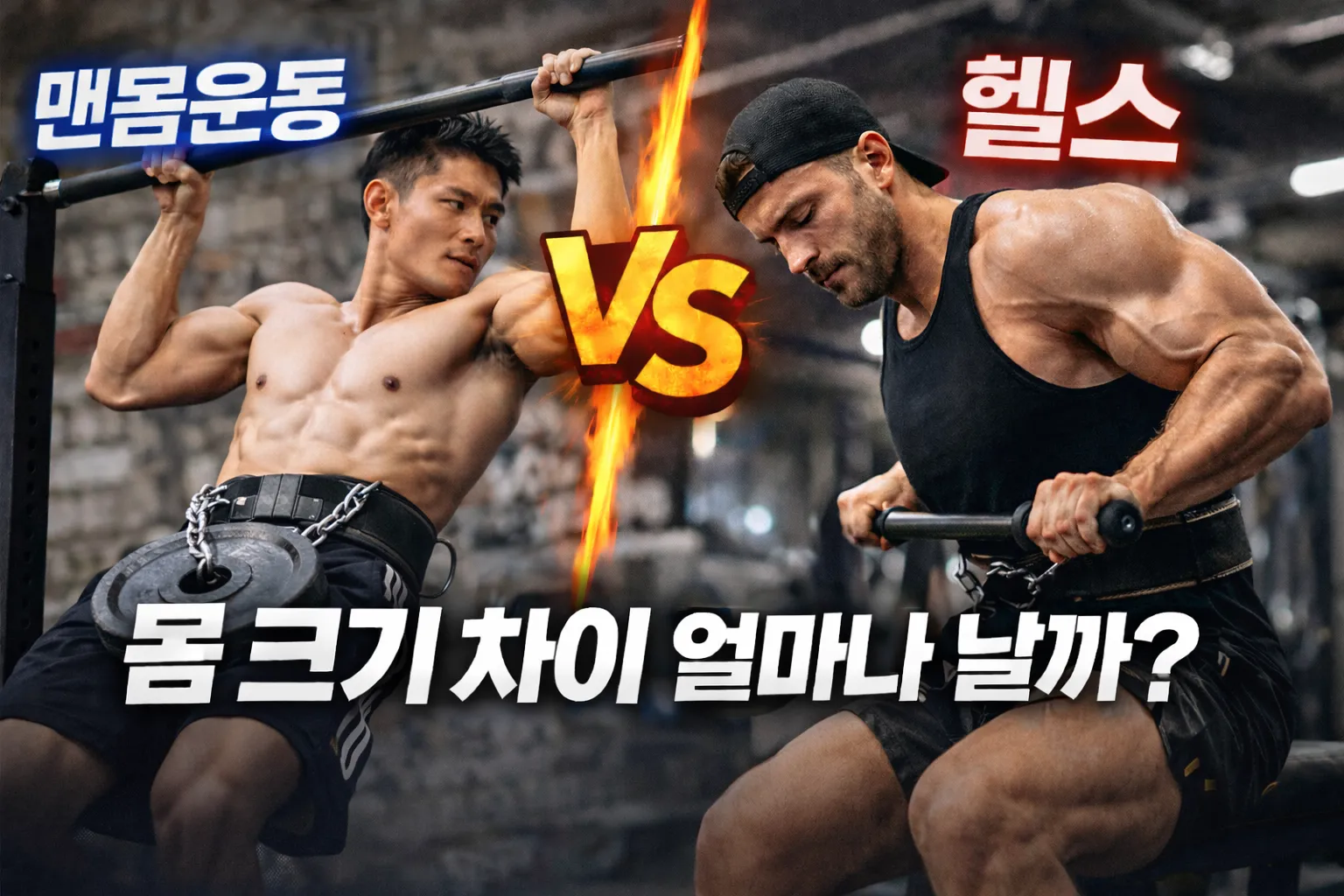 맨몸운동 vs 헬스, 몸 크기 차이 얼마나 날까? 실제로 보면 생각보다 다릅니다
