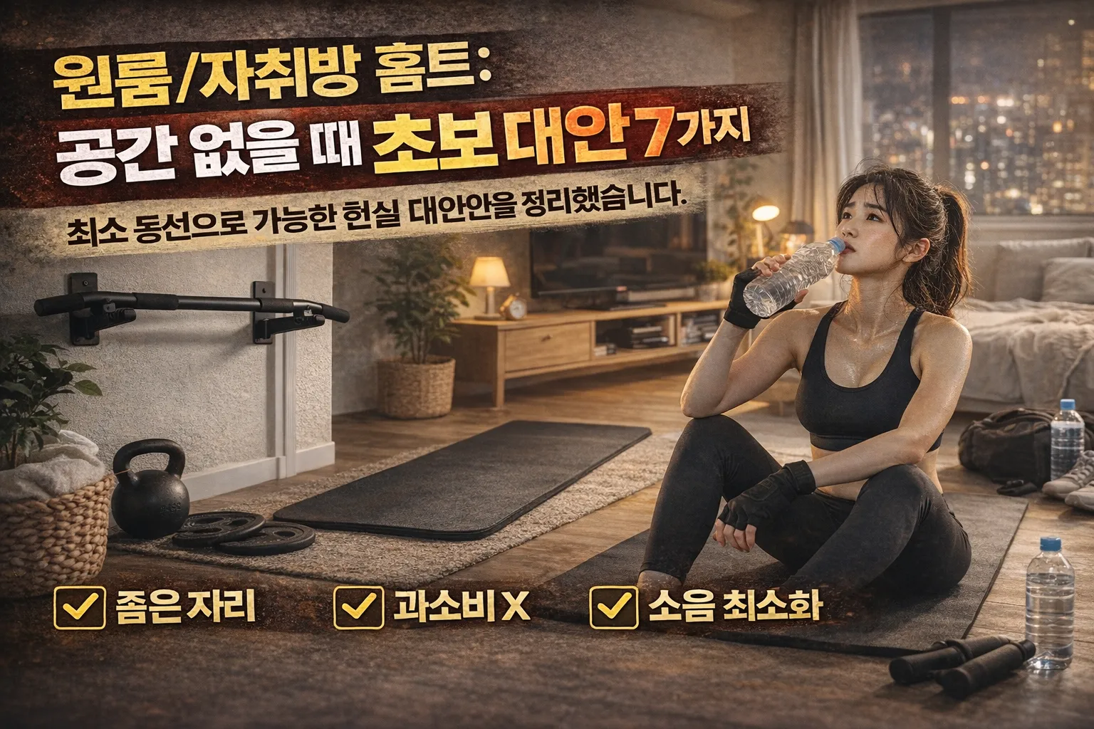 원룸에서 홈트 할 공간이 없을 때 현실 대안